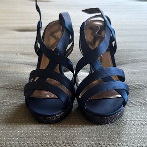 Elegant Navy Strappy Heels
